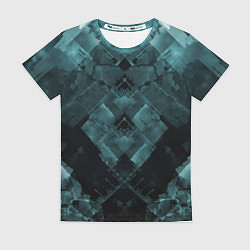 Женская футболка Голубые и чёрные полоски