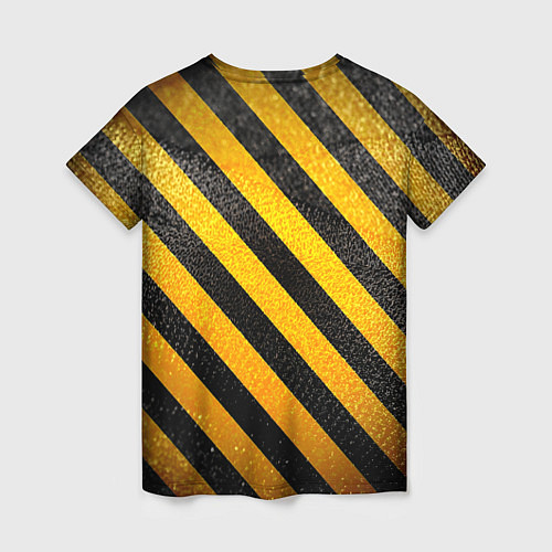 Женская футболка Черно-желтая опасность / 3D-принт – фото 2