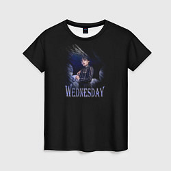 Женская футболка Wednesday с зонтом