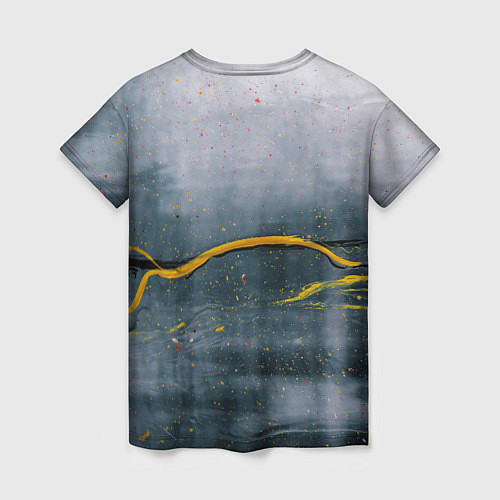 Женская футболка Серо-светлый абстрактный туман и краски / 3D-принт – фото 2