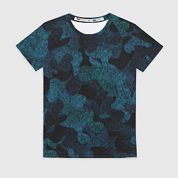 Женская футболка Камуфляж тёмно-синий