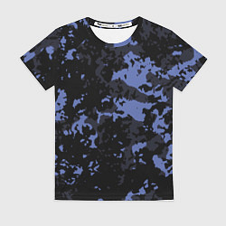 Футболка женская Тёмно-синий камуфляж, цвет: 3D-принт