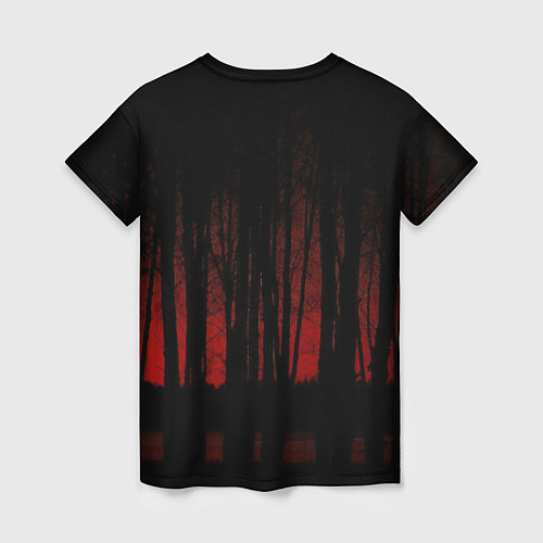 Женская футболка Уэнсдэй красный лес / 3D-принт – фото 2