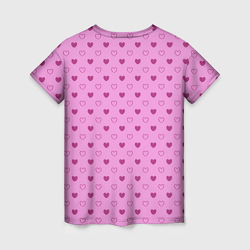 Женская футболка Милые сердечки / 3D-принт – фото 2