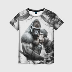 Женская футболка Накаченная горилла