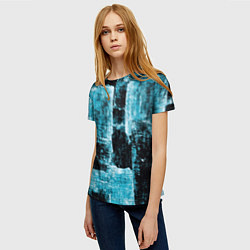Футболка женская Голубой абстракт, цвет: 3D-принт — фото 2