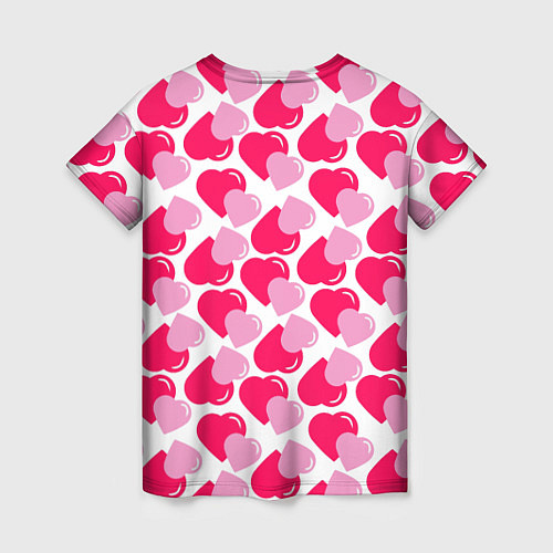 Женская футболка Двойные сердечки - паттерн / 3D-принт – фото 2
