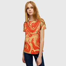 Футболка женская Апельсиновый узор, цвет: 3D-принт — фото 2