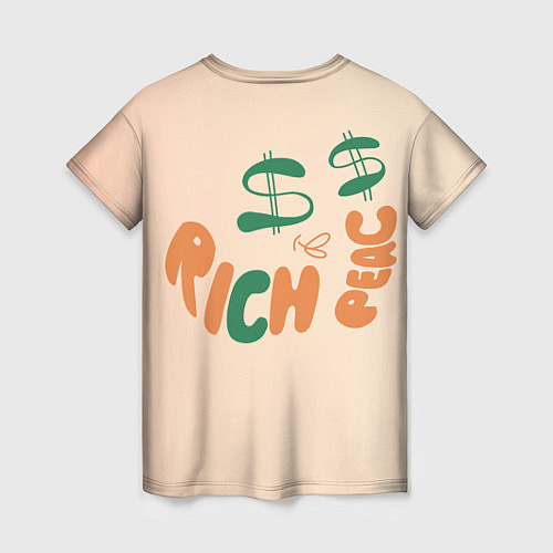 Женская футболка Рич пич - богатый персик / 3D-принт – фото 2