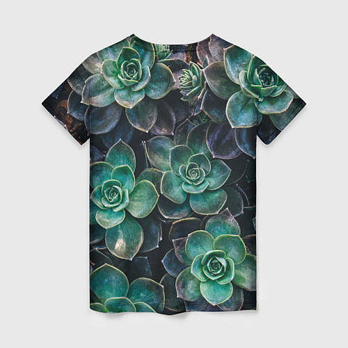 Женская футболка Паттерн из множество зелёных цветов / 3D-принт – фото 2