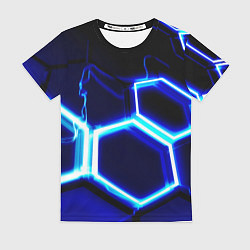 Футболка женская Neon abstraction plates storm, цвет: 3D-принт