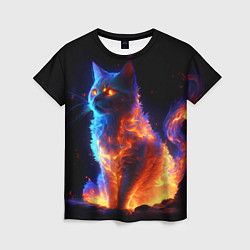 Футболка женская Огненная кошка, цвет: 3D-принт