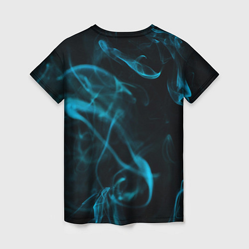 Женская футболка Нейрокот в голубом дыму / 3D-принт – фото 2