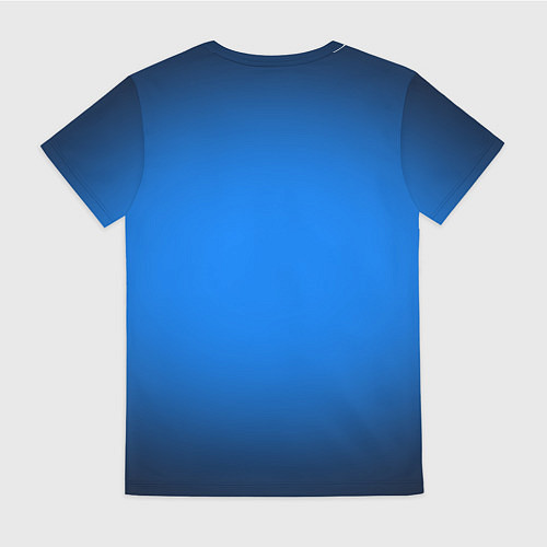 Женская футболка Лазурный фон и черная виньетка / 3D-принт – фото 2