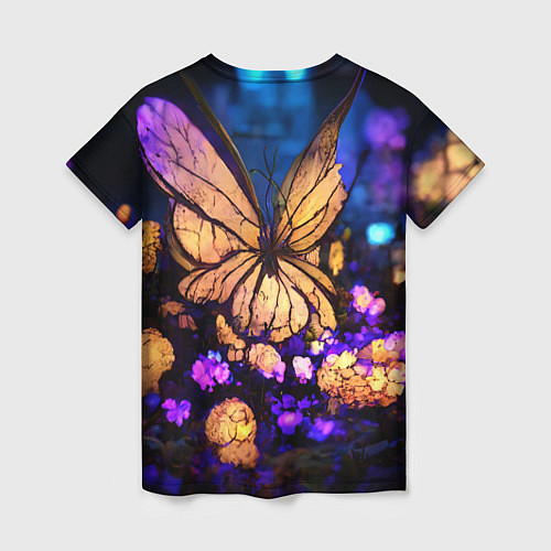 Женская футболка Цветок бабочка midjouney / 3D-принт – фото 2
