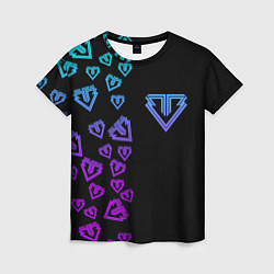 Женская футболка Big bang half neon pattern