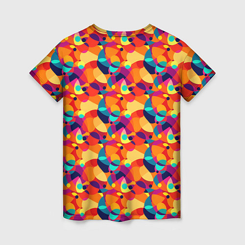 Женская футболка Абстрактный узор из разноцветных окружностей / 3D-принт – фото 2
