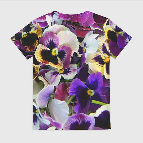 Женская футболка Красивые анютины глазки / 3D-принт – фото 2