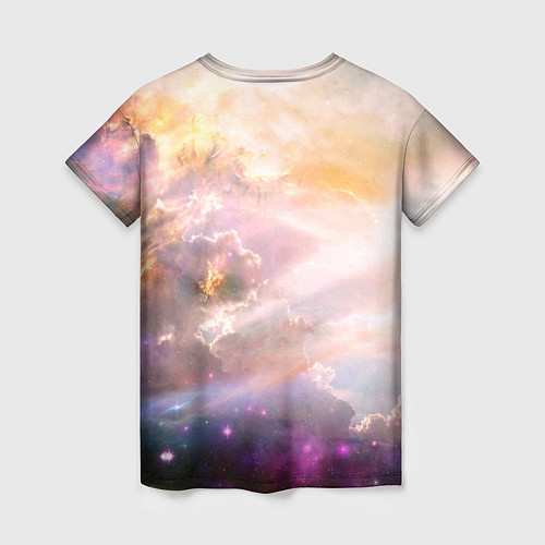 Женская футболка Аморфное абстрактное космическое красочное небо / 3D-принт – фото 2
