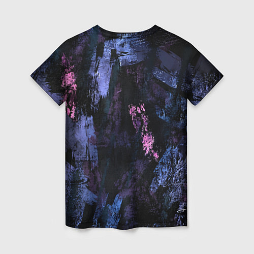 Женская футболка Неоновые пятна краской / 3D-принт – фото 2