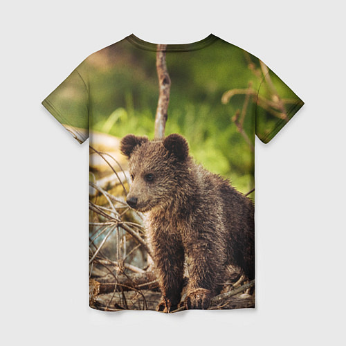 Женская футболка Медвежонок красавец / 3D-принт – фото 2