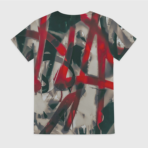 Женская футболка Красное граффити / 3D-принт – фото 2
