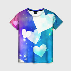 Футболка женская Dreamy Hearts Multicolor, цвет: 3D-принт