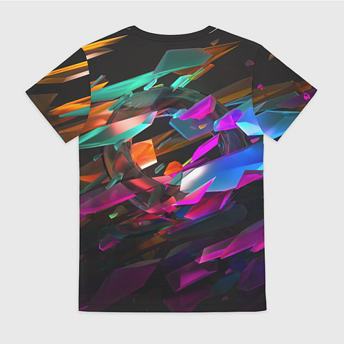 Женская футболка Разноцветные осколки реальности / 3D-принт – фото 2