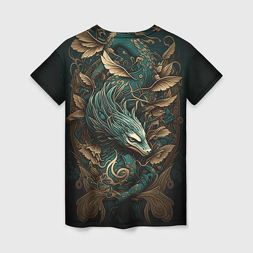 Женская футболка Изумрудный Дракон Irezumi / 3D-принт – фото 2
