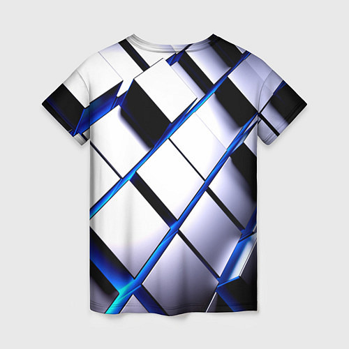 Женская футболка Неоновые плиты киберпанк / 3D-принт – фото 2