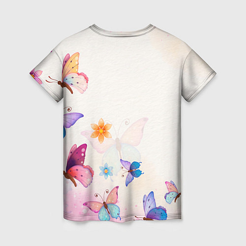 Женская футболка Чибик с букетом / 3D-принт – фото 2