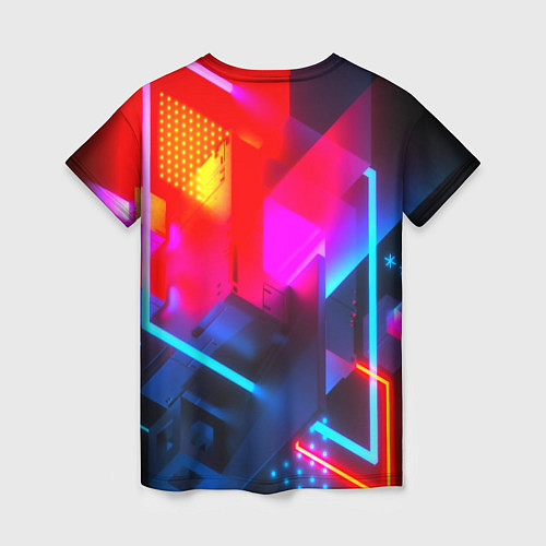 Женская футболка Neon stripes color / 3D-принт – фото 2