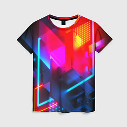 Женская футболка Neon stripes color