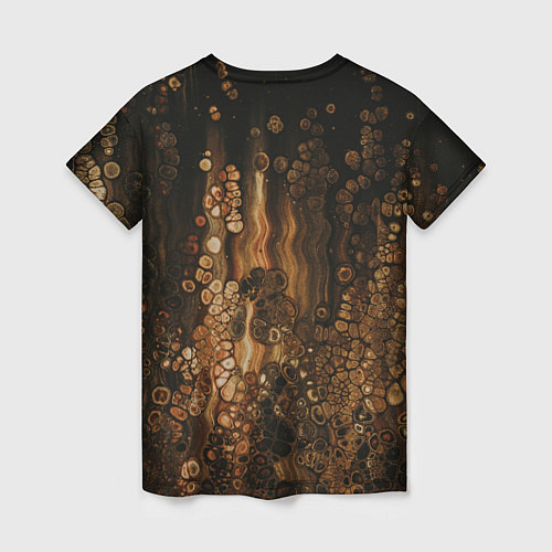 Женская футболка Тёмные камни и тёмные краски в воде / 3D-принт – фото 2
