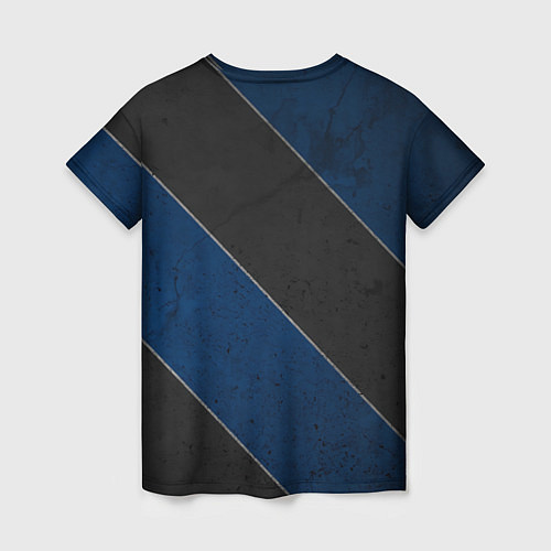 Женская футболка Темно-синие линии / 3D-принт – фото 2