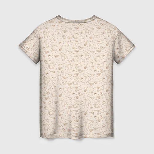 Женская футболка Сова с кофе / 3D-принт – фото 2