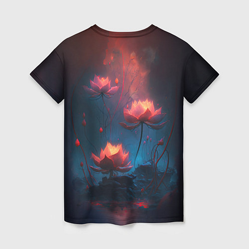 Женская футболка Огненный лотус / 3D-принт – фото 2
