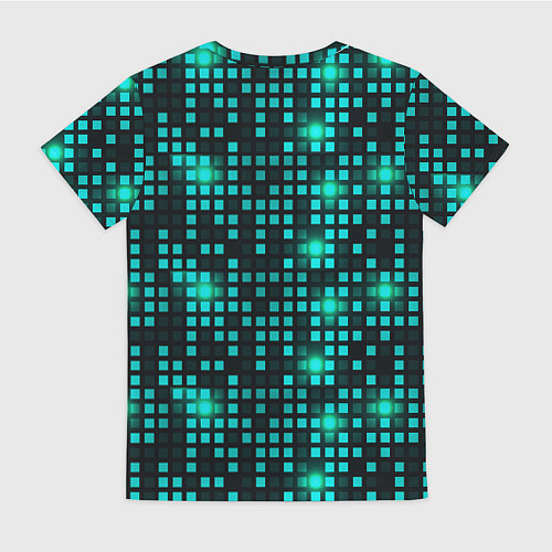 Женская футболка Светящиеся неоновые квадраты / 3D-принт – фото 2