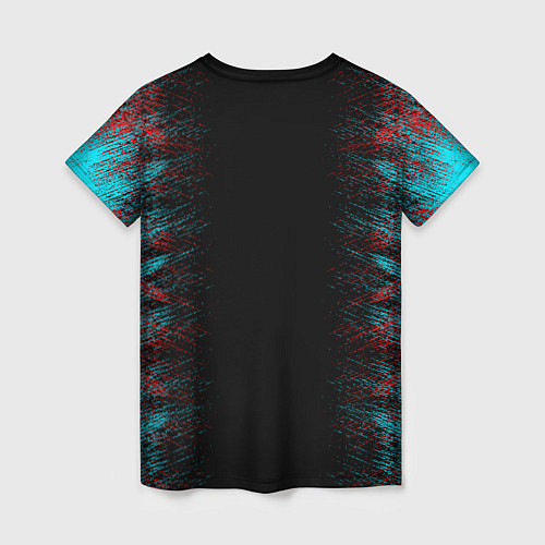 Женская футболка Сyberpunk 2077 samurai neon / 3D-принт – фото 2
