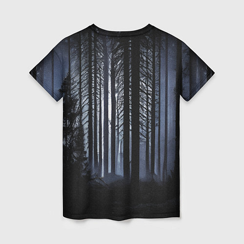 Женская футболка Волк воин в лесу / 3D-принт – фото 2