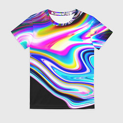 Футболка женская Неоновые размытые краски, цвет: 3D-принт