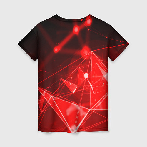 Женская футболка Абстрактные красные лучи / 3D-принт – фото 2