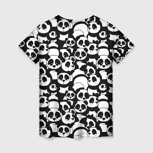 Женская футболка Чёрно-белые панды / 3D-принт – фото 2