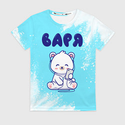 Футболка женская Варя белый мишка, цвет: 3D-принт