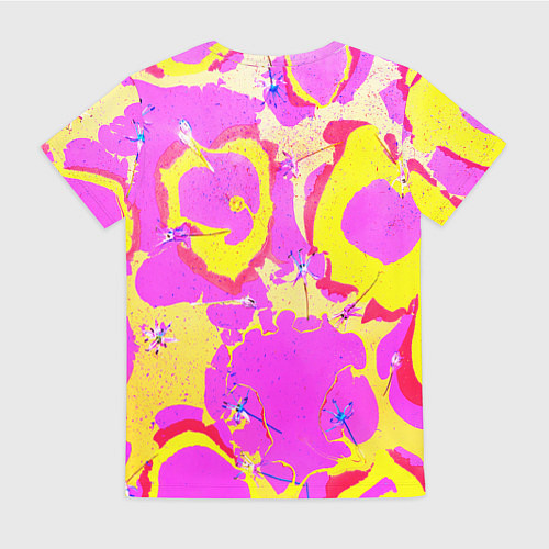 Женская футболка Стебель на разноцветном фоне / 3D-принт – фото 2