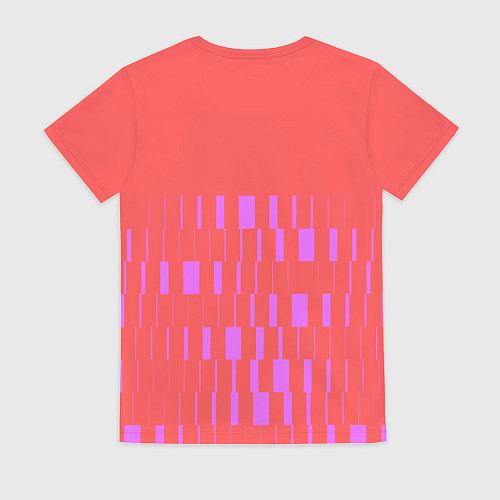 Женская футболка Паттерн со штрихами розовый / 3D-принт – фото 2