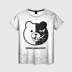 Женская футболка Danganronpa с потертостями на светлом фоне