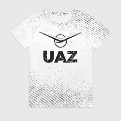 Футболка женская UAZ с потертостями на светлом фоне, цвет: 3D-принт
