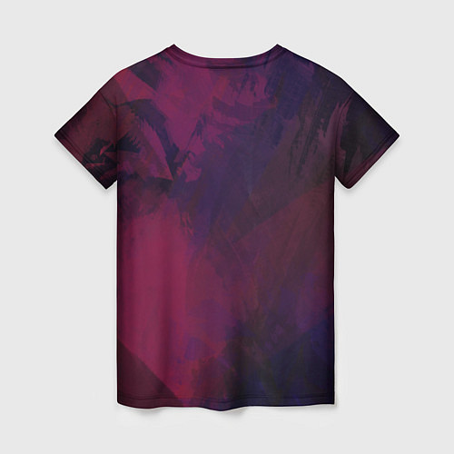Женская футболка Фиолетовый мазок / 3D-принт – фото 2