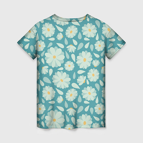 Женская футболка Ромашки - паттерн / 3D-принт – фото 2